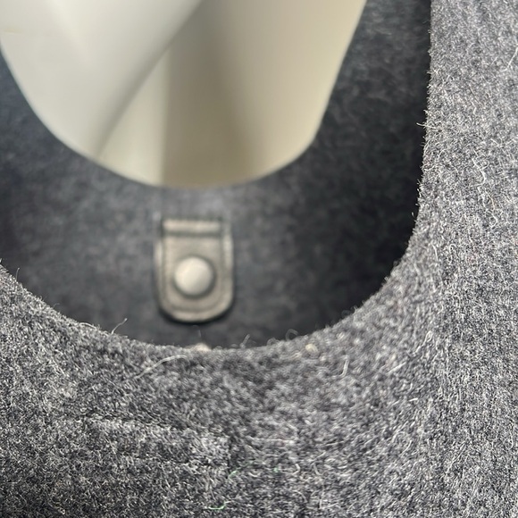 Graf Lantz Large Charcoal Gray Merino Felt Wool Raindrop Shoulder Tote Bag - Picture 11 of 14